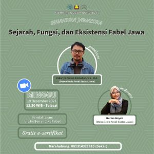 Webinar Gugur Gunung 11: Sejarah, Fungsi, dan Eksistensi Fabel Jawa
